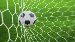 soccer ball in goal