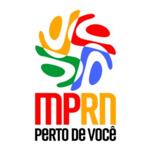 Logo do projeto MPRN Perto de Você, com imagens geométricas, no lado esquerdo, nas cores amarelo, vermelho, verde e azul, e no lado direito, o nome MPRN Perto de Você.