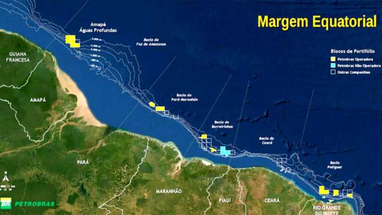 Margem Equatorial se estende entre os estados do Amapá e do Rio Grande do Norte – Foto: ReproduçãoPETROBRAS 1536x852