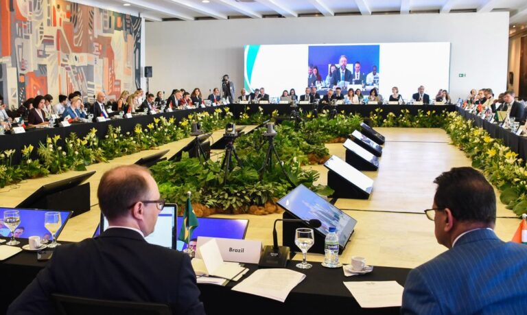 Embaixador Mauricio Carvalho Lyrio, Secretário de Assuntos Econômicos e Financeiros , preside 1ª Reunião de Sherpas do G20, no Palácio do Itamaraty, em Brasília. Foto: Márcio Batista/MRE