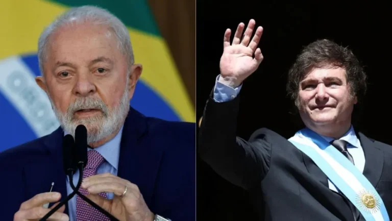 Presidente Luiz Inácio Lula da Silva (PT) e presidente da Argentina, Javier Milei. Foto: Reuters