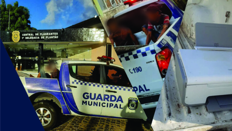 Dupla é presa por arrombar prédio público em Natal. Foto: Guarda Municipal.