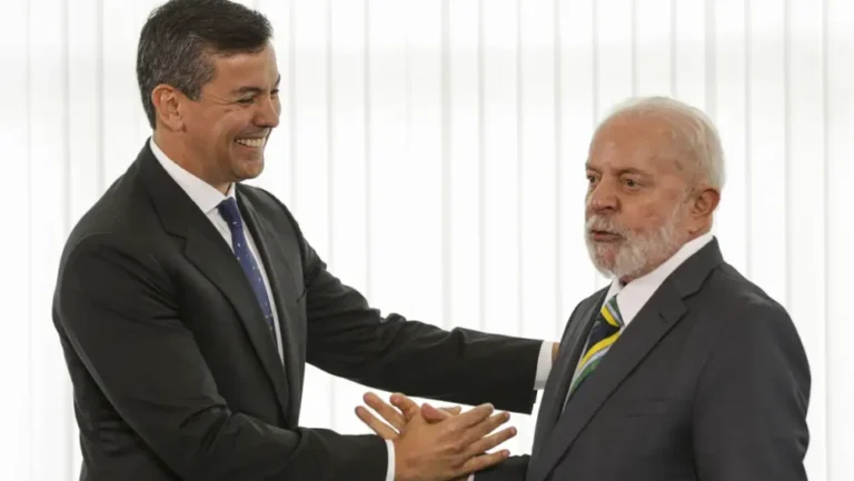 Presidente paraguaio, Santiago Peña, se encontrou com Lula / Foto: Marcelo Camargo - Agência Brasil