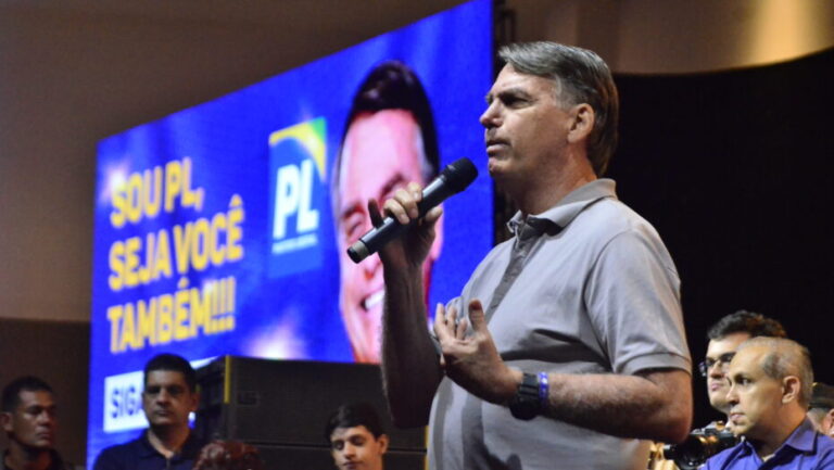 Ex-presidente Jair Bolsonaro (PL) durante evento em Natal - Foto: José Aldenir / Agora RN