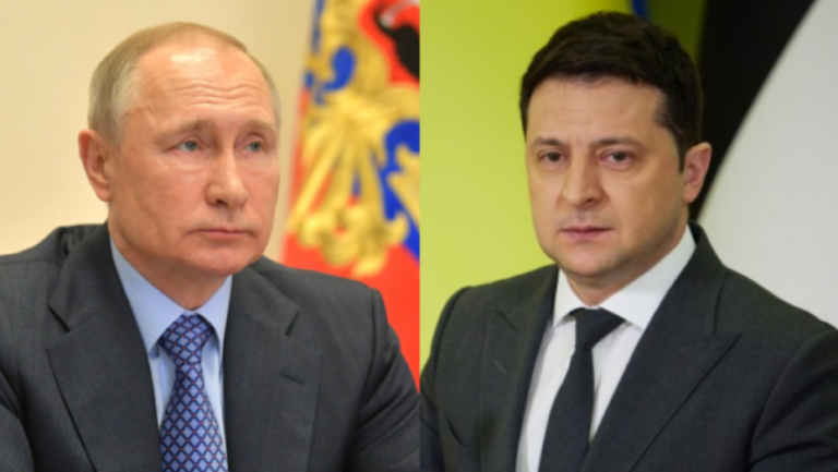 Vladmir Putin e Volodymyr Zelensky, líderes da Rússia e Ucrânia: guerra completa dois anos