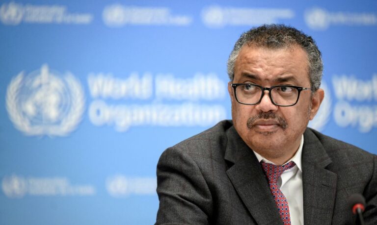 FILE PHOTO: World Health Organization chief Tedros Adhanom Ghebreyesus attends a ceremony to launch a multiyear partnership with Qatar in Geneva