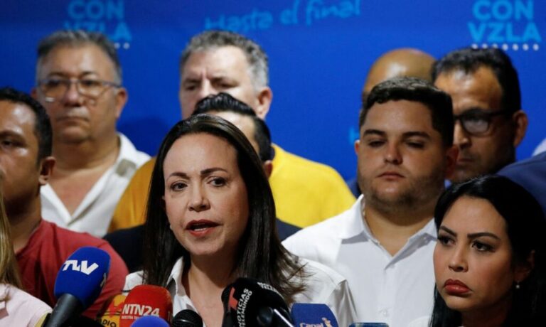 Venezuela. 23-03-2024 Líder da oposição venezuelana Maria Corina Machado  REUTERS/Gaby Oraa.