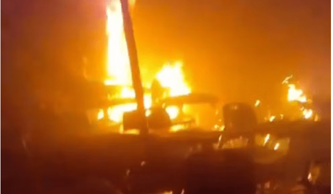 Incêndio aconteceu em São Gonçalo do Amarante. Foto: Reprodução.