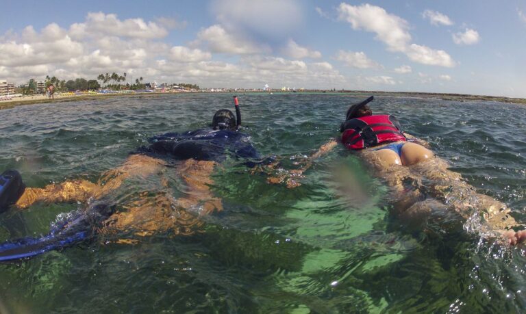 Ipojuca (PE), 26/10/2023 - Prática do snorkel em piscinas naturais formadas pelos recifes de corais na praia de Porto de Galinhas. Foto: Fernando Frazão/Agência Brasil