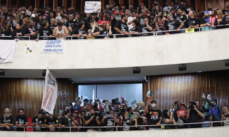 Paraná 04/06/2024 - OCUPAÇÃO DA ASSEMBLEIA
Foto: Orlando Kissner/Assembleia Legislativa do Paraná