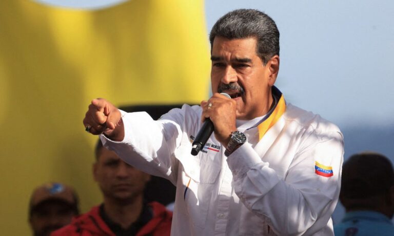 Venezuelan President Nicolas Maduro speaks during a march amid the disputed presidential election, in Caracas, Venezuela August 3, 2024. Reuters/Maxwell Briceno/Reprodução proibida