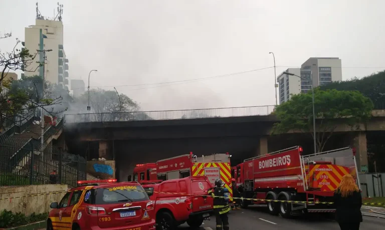 São Paulo (SP), 19/09/2024 - Incêndio atinge viaduto na 23 de Maio. Foto: Gov SP/Divulgação