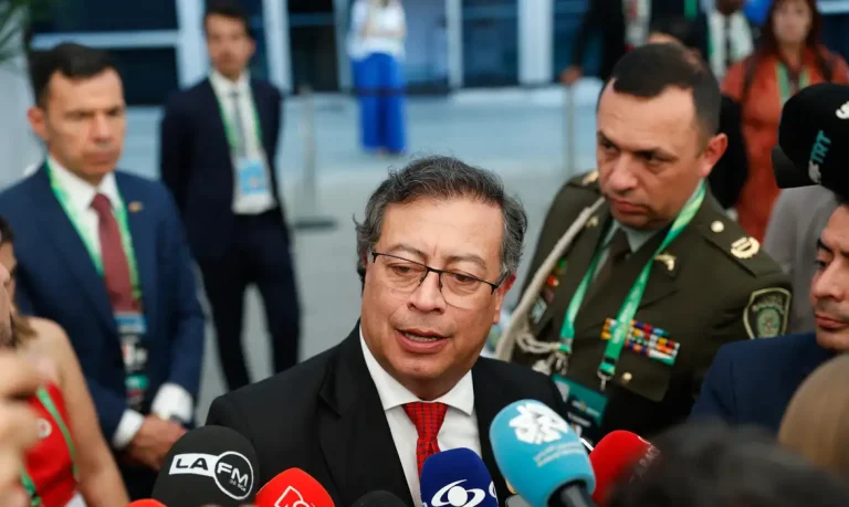 Rio de Janeiro (RJ) 18/11/2024 - O presidente da Colômbia, Gustavo Petro, fala à imprensa na 19° Reunião de Cúpula do G20, no Museu de Arte Moderna. Foto: Fernando Frazão/Agência Brasil