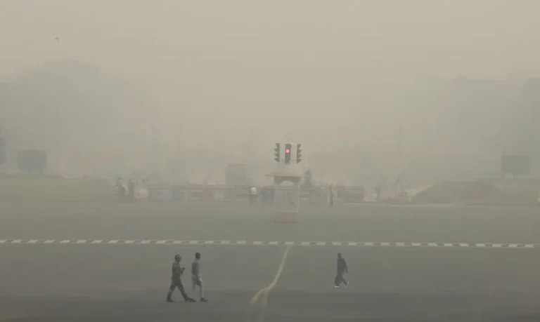 Neblina e fumaça tóxica tomam o céu da capital da Índia, Nova Delhi