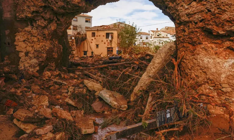 The debris is seen after heavy rains caused flooding, in Letur, Spain, October 30, 2024. REUTERS/Susana Vera