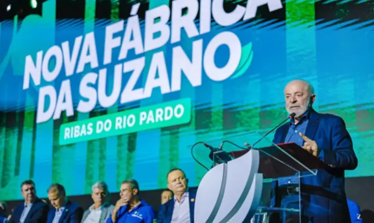 Ribas do Rio Pardo (MS), 05.12.2024 - Presidente da República, Luiz Inácio Lula da Silva, durante cerimônia de inauguração do Projeto Cerrado: nova fábrica de celulose da Suzano em Ribas do Rio Pardo (MS), na Fábrica da Suzano. Fábrica da Suzano - MS

Foto: Ricardo Stuckert/PR