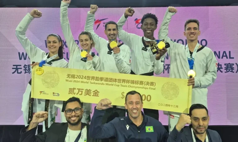 Brasil fatura ouro no Grand Slam de taekwondo na China, em 10/12/2024