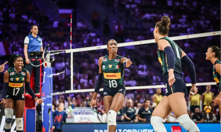 Brasília (DF), 26/07/2025 - Lance de jogo entre Brasil e Itália  válido pela Liga das Nações de Vôlei feminino. Foto: Volleyball World/Divulgação