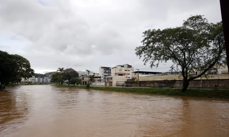 Juiz de Fora (MG), 24/02/2026 - Rio acima do nível normal após fortes chuvas. Foto: Tânia Rêgo/Agência Brasil