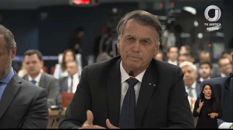 Jair Messias Bolsonaro durante depoimento no STF | Foto: Reprodução TV Justiça