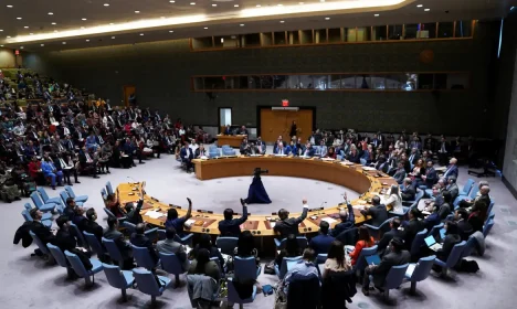 EUA/ Nova York. 15/11/2023 Integrantes do Conselho de Segurança da ONU votam durante reunião sobre o conflito entre Israel e Hamas
15/10/2023
Reuters/David 'Dee' Delgado/Proibida reprodução