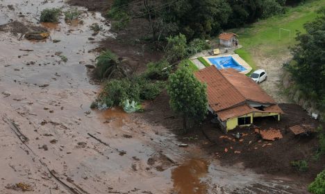 A house is seen in a area next to a dam owned by Brazilian miner Vale SA that burst, in Brumadinho, Brazil January 25, 2019. REUTERS/Washington Alves