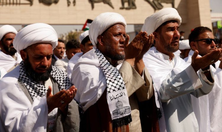 Manifestação em apoio aos palestinos em Bagdá 13/10/2023 REUTERS/Saba Kareem