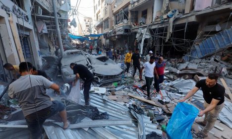 Aftermath of an Israeli strike in Khan Younis