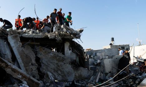 Aftermath of an Israelie strike in Khan Younis