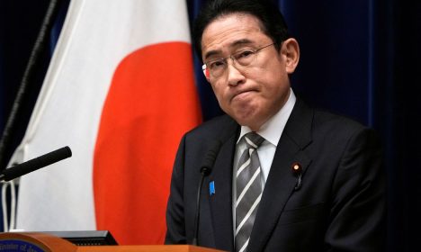 Japanese Prime Minister Fumio Kishida attends a news conference at the prime minister's office in Tokyo, Japan, 13 December 2023. Prime Minister Kishida said he will replace several ministers implicated in a political fundraising scandal.    FRANCK ROBICHON/Pool via REUTERS