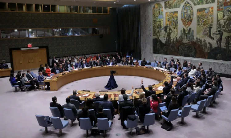 Conselho de Segurança da ONU em Nova York
 25/3/2024   REUTERS/Andrew Kelly