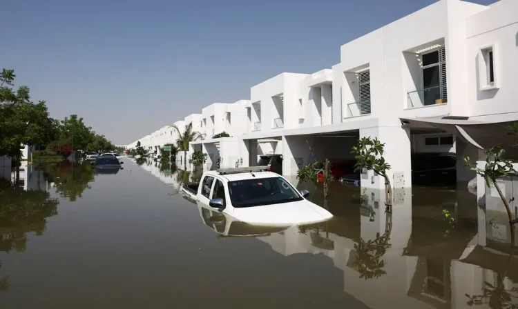 Carros e residências submersas em condomínio alagado, em Dubai
18/04/2024
REUTERS/Amr Alfiky