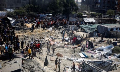Palestina- 13/07/2024 Acampamento na área de Al-Mawasi em Khan Younis, Gaza, após ataque israelense Pelo menos 71 palestinos morrem, dizem autoridades de Gaza, em ataque de Israel contra chefe militar do Hamas
13/07/2024
REUTERS/Mohammed Salem