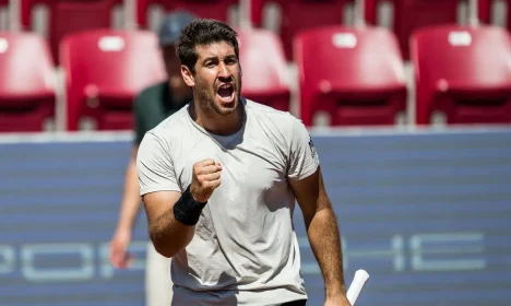 240721 Orlando Luz of Brazil celebrates during the double final of Nordea Open day 7 on July 21, 2024 in Båstad. 
Photo: Niclas Jönsson / BILDBYRÅN / COP 273 / NO0291
tennis svenska öppna swedish open bbeng  jubel (Photo by NICLAS JÖNSSON/Bildbyran/Sipa USA)No Use Austria. No Use Denmark. No Use Finland. No Use Norway. No Use Sweden.