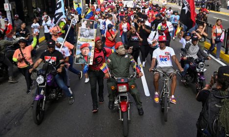 Supporters of Venezuelan President Nicolas Maduro attend a march amid the disputed presidential election, in Caracas, Venezuela August 3, 2024. Reuters/Maxwell Briceno/Proibida reprodução