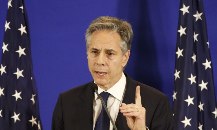 Rio de Janeiro (RJ) 22/02/2024 – O secretário de Estado dos Estados Unidos, Anthony J. Blinken, fala em entrevista coletiva à imprensa após a Reunião de Chanceleres do G20, em Copacabana. Foto: Fernando Frazão/Agência Brasil