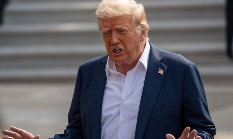 2025-07-11t172517z_1394214294_mt1zuma0003ejpae_rtrmadp_3_zuma July 11, 2025, Washington, District of Columbia, USA: President DONALD TRUMP speaks to the press before heading to his helicopter for the start of a trip to Texas to review flood damage. (Credit Image: © Andrew Leyden/ZUMA Press Wire)