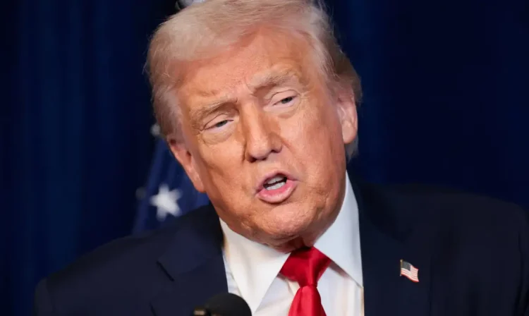 U.S. President Donald Trump speaks during a press conference with Israeli Prime Minister Benjamin Netanyahu (not pictured) after meeting at Trump’s Mar-a-Lago club in Palm Beach, Florida, U.S., December 29, 2025. REUTERS/Jonathan Ernst