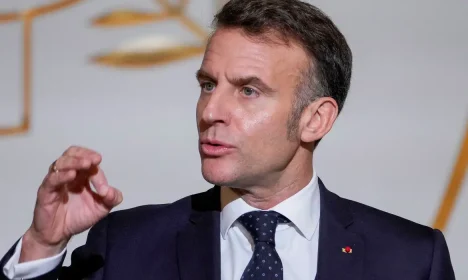 France's President Emmanuel Macron delivers a speech to French ambassadors at the Elysee Palace in Paris, France January 8, 2026.      Michel Euler/Pool via REUTERS