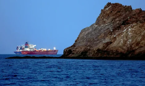 FILE PHOTO: FILE PHOTO: The Callisto tanker sits anchored as the traffic is down in the Strait of Hormuz, amid the U.S.-Israeli conflict with Iran, in Muscat, Oman, March 10, 2026. REUTERS/Benoit Tessier/File Photo/File Photo/File Photo