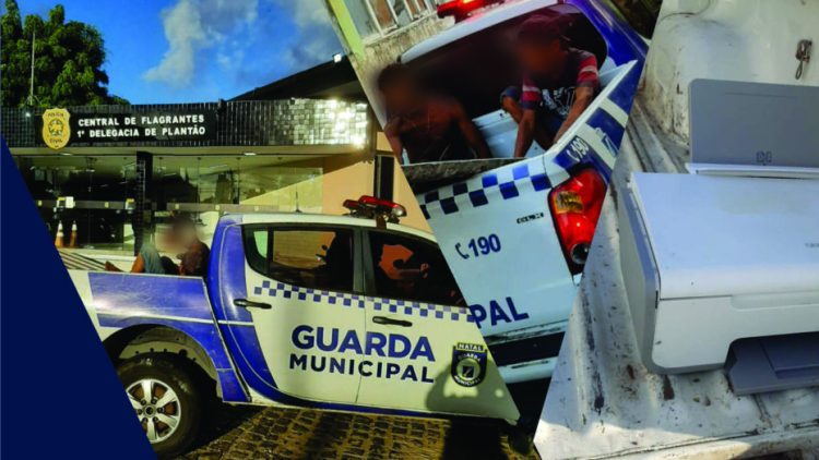Dupla é presa por arrombar prédio público em Natal. Foto: Guarda Municipal.