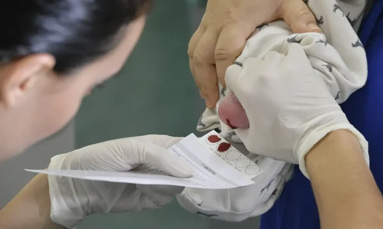 Teste do pezinho no Hospital Regional de Taguatinga (HRT).