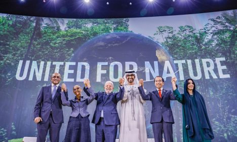 02.12.2023 - Presidente da República, Luiz Inácio Lula da Silva, durante o evento sobre Florestas: Protegendo a Natureza para o Clima, Vidas e Subsistência, na Expo City Dubai – Teatro Al Waha. Dubai - Emirados Árabes Unidos.   Foto: Ricardo Stuckert / PR