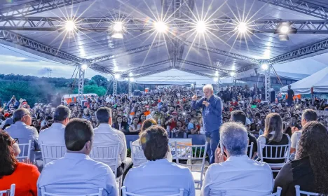 São José da Tapera (AL), 09.05.2024 - Presidente da República, Luiz Inácio Lula da Silva, durante a Cerimônia de Assinatura da Ordem de Serviço do Trecho V do Canal do Sertão Alagoano. Foto: Ricardo Stuckert/PR