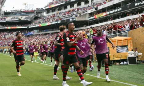 EUA - 21/06/2025 - Time do Flamengo durante partida pela Copa do Mundo de Clubes. Foto: Gilvan de Souza/Flamengo