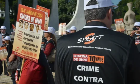 Brasília – No Dia Nacional de Combate ao Trabalho Escravo, ato público em frente ao Supremo Tribunal Federal (STF), lembra 10 anos da Chacina de Unaí (Wilson Dias/Agência Brasil)
