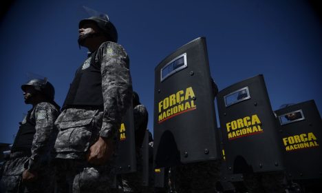 A Secretaria Nacional de Segurança realiza a formatura de 600 integrantes da Força Nacional. A solenidade marca a apresentação de parte do efetivo que irá atuar na Copa do Mundo (Fábio Rodrigues Pozzebom/Agência Brasil)