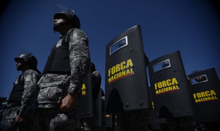 A Secretaria Nacional de Segurança realiza a formatura de 600 integrantes da Força Nacional. A solenidade marca a apresentação de parte do efetivo que irá atuar na Copa do Mundo (Fábio Rodrigues Pozzebom/Agência Brasil)