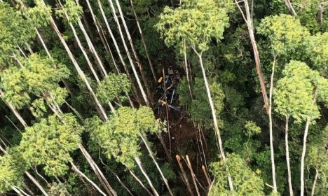 Polícia Militar encontra helicóptero que estava desaparcido em São Paulo desde 31 de dezembro. Foto: PMESP