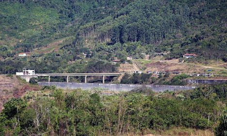 Santa Catarina - Vista da Barragem Norte e o local onde estava instalada a antiga aldeia Xokleng, vítima do despejo dentro da própria Terra Indígena. Foto: Renato Santana/Cimi